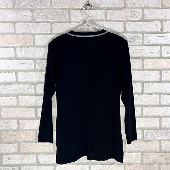 Exclusively Misook Petite Open Front Long Sleeve Black Cardigan  Size XS - Picture 6 of 6